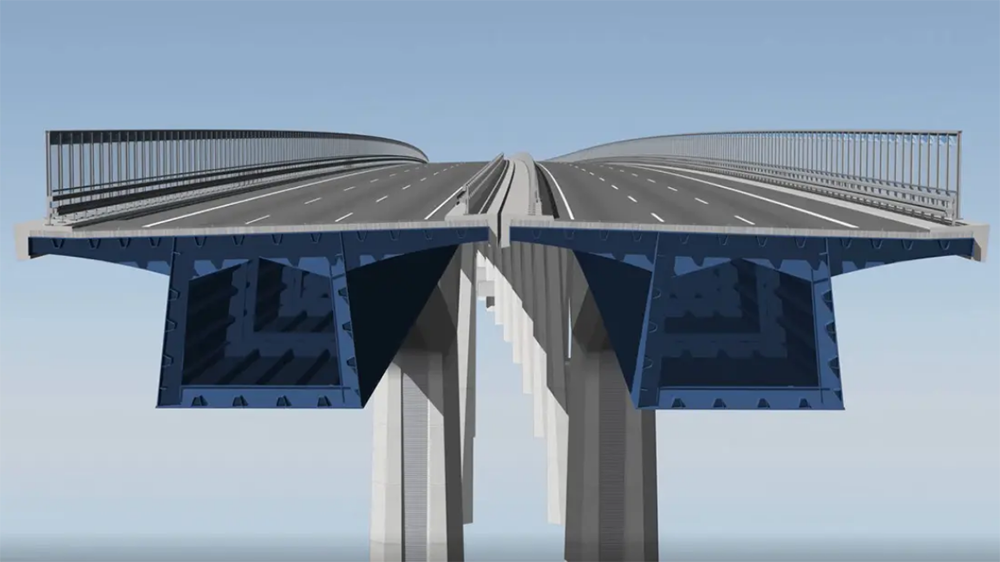 The new Rader Hochbrücke will be built in two halves (image courtesy DEGES)