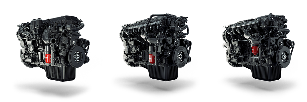 The three versions of the XCURSOR 13: XCURSOR 13 DIESEL, XCURSOR 13 NG, XCURSOR 13 H2